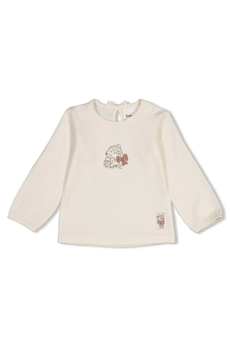 Feetje Longsleeve Dress To Impress Offwhite, offwhite jurk met lange mouwen voor baby